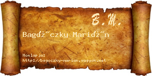 Bagóczky Marián névjegykártya